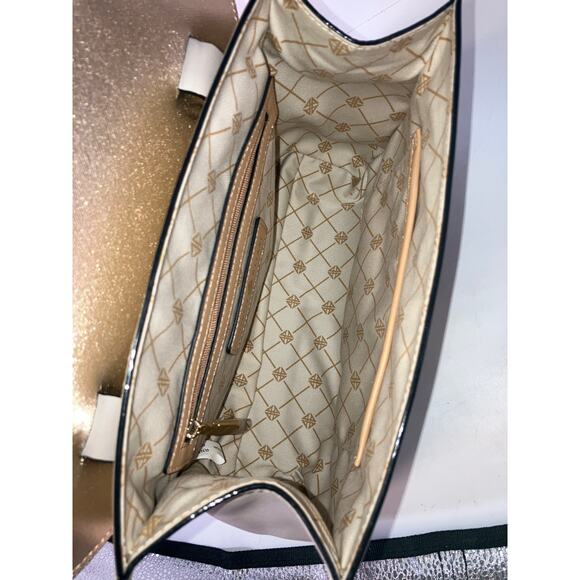 ANTONIO MELANI SILVER AND TAUPE LARGE ANIMAL PRINT HANDBAG - Picture 14 of 16